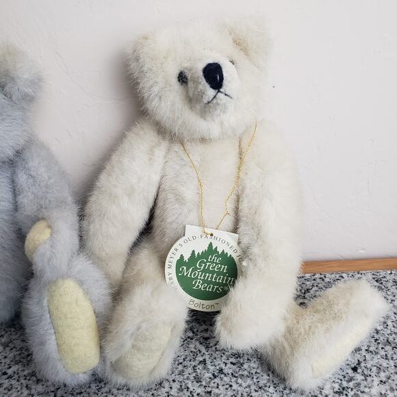 VTG 1993 Mary Meyer Old Fashioned Jointed Green Mountain‎ Teddy Bears Lot of 2 - Picture 2 of 11
